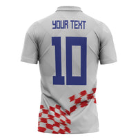 Custom Croatia Football Zipper Polo Shirt Kockasti-Grunge Checkers - Wonder Print Shop