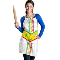 Custom Senegal Football Apron Tricolor Traditional Patterns Sporty Style - Wonder Print Shop