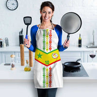 Custom Senegal Football Apron Tricolor Traditional Patterns Sporty Style - Wonder Print Shop