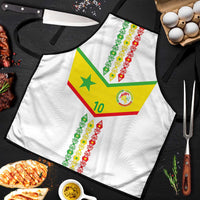 Custom Senegal Football Apron Tricolor Traditional Patterns Sporty Style - Wonder Print Shop
