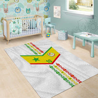Custom Senegal Football Area Rug Tricolor Traditional Patterns Sporty Style - Wonder Print Shop