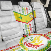 Custom Senegal Football Back Car Seat Cover Tricolor Traditional Patterns Sporty Style - Wonder Print Shop