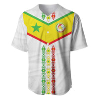 Custom Senegal Football Baseball Jersey Tricolor Traditional Patterns Sporty Style - Wonder Print Shop