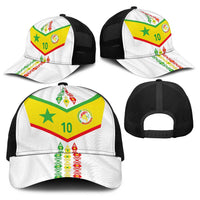 Senegal Football Baseball Net Cap Tricolor Traditional Patterns Sporty Style - Wonder Print Shop