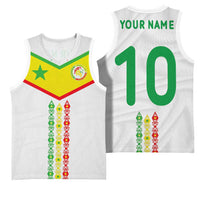 Custom Senegal Football Basketball Jersey Tricolor Traditional Patterns Sporty Style - Wonder Print Shop