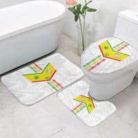 Custom Senegal Football Bathroom Set Tricolor Traditional Patterns Sporty Style - Wonder Print Shop
