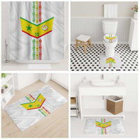 Custom Senegal Football Bathroom Set Tricolor Traditional Patterns Sporty Style - Wonder Print Shop
