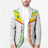 Custom Senegal Football Blazer Tricolor Traditional Patterns Sporty Style - Wonder Print Shop