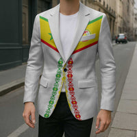 Custom Senegal Football Blazer Tricolor Traditional Patterns Sporty Style - Wonder Print Shop