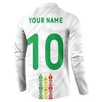 Custom Senegal Football Button Sweatshirt Tricolor Traditional Patterns Sporty Style - Wonder Print Shop