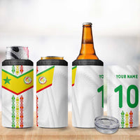 Custom Senegal Football 4 in 1 Can Cooler Tumbler Tricolor Traditional Patterns Sporty Style - Wonder Print Shop