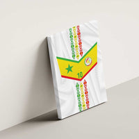 Custom Senegal Football Canvas Wall Art Tricolor Traditional Patterns Sporty Style - Wonder Print Shop