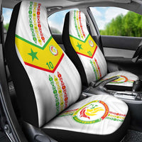 Custom Senegal Football Car Seat Cover Tricolor Traditional Patterns Sporty Style - Wonder Print Shop