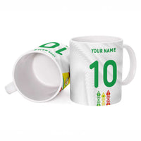 Custom Senegal Football Ceramic Mug Tricolor Traditional Patterns Sporty Style - Wonder Print Shop