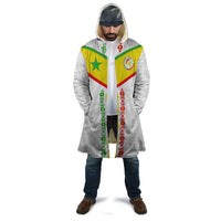 Custom Senegal Football Cloak Tricolor Traditional Patterns Sporty Style - Wonder Print Shop