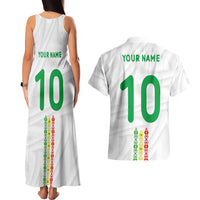 Custom Senegal Football Couples Matching Tank Maxi Dress and Hawaiian Shirt Tricolor Traditional Patterns Sporty Style - Wonder Print Shop