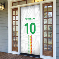 Custom Senegal Football Door Cover Tricolor Traditional Patterns Sporty Style - Wonder Print Shop