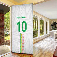 Custom Senegal Football Door Cover Tricolor Traditional Patterns Sporty Style - Wonder Print Shop