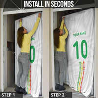 Custom Senegal Football Door Cover Tricolor Traditional Patterns Sporty Style - Wonder Print Shop
