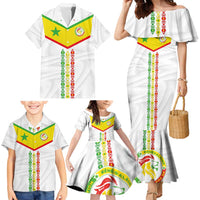 Custom Senegal Football Family Matching Mermaid Dress and Hawaiian Shirt Tricolor Traditional Patterns Sporty Style - Wonder Print Shop