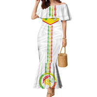 Custom Senegal Football Family Matching Mermaid Dress and Hawaiian Shirt Tricolor Traditional Patterns Sporty Style - Wonder Print Shop