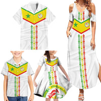 Custom Senegal Football Family Matching Summer Maxi Dress and Hawaiian Shirt Tricolor Traditional Patterns Sporty Style - Wonder Print Shop