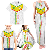 Custom Senegal Football Family Matching Tank Maxi Dress and Hawaiian Shirt Tricolor Traditional Patterns Sporty Style - Wonder Print Shop