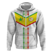 Custom Senegal Football Hoodie Tricolor Traditional Patterns Sporty Style - Wonder Print Shop