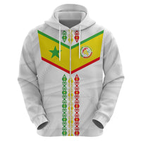 Custom Senegal Football Hoodie Tricolor Traditional Patterns Sporty Style - Wonder Print Shop
