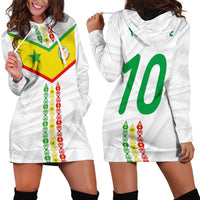 Custom Senegal Football Hoodie Dress Tricolor Traditional Patterns Sporty Style - Wonder Print Shop