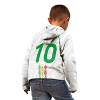 Custom Senegal Football Kid Hoodie Tricolor Traditional Patterns Sporty Style - Wonder Print Shop