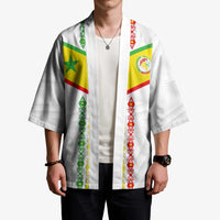 Custom Senegal Football Kimono Tricolor Traditional Patterns Sporty Style - Wonder Print Shop