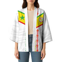 Custom Senegal Football Kimono Tricolor Traditional Patterns Sporty Style - Wonder Print Shop