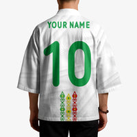 Custom Senegal Football Kimono Tricolor Traditional Patterns Sporty Style - Wonder Print Shop