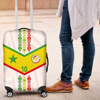 Custom Senegal Football Luggage Cover Tricolor Traditional Patterns Sporty Style - Wonder Print Shop