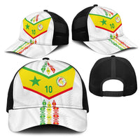 Senegal Football Mesh Trucker Cap Tricolor Traditional Patterns Sporty Style - Wonder Print Shop