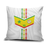Custom Senegal Football Pillow Cover Tricolor Traditional Patterns Sporty Style - Wonder Print Shop
