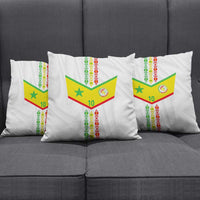 Custom Senegal Football Pillow Cover Tricolor Traditional Patterns Sporty Style - Wonder Print Shop