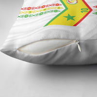 Custom Senegal Football Pillow Cover Tricolor Traditional Patterns Sporty Style - Wonder Print Shop