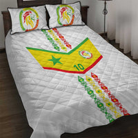 Custom Senegal Football Quilt Bed Set Tricolor Traditional Patterns Sporty Style - Wonder Print Shop