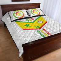 Custom Senegal Football Quilt Bed Set Tricolor Traditional Patterns Sporty Style - Wonder Print Shop