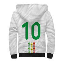 Custom Senegal Football Sherpa Hoodie Tricolor Traditional Patterns Sporty Style - Wonder Print Shop