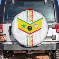 Custom Senegal Football Spare Tire Cover Tricolor Traditional Patterns Sporty Style - Wonder Print Shop