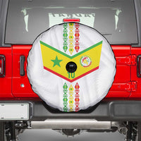 Custom Senegal Football Spare Tire Cover Tricolor Traditional Patterns Sporty Style - Wonder Print Shop