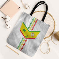 Custom Senegal Football Tote Bag Tricolor Traditional Patterns Sporty Style - Wonder Print Shop