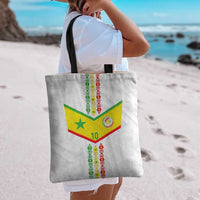Custom Senegal Football Tote Bag Tricolor Traditional Patterns Sporty Style - Wonder Print Shop