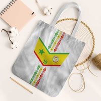 Custom Senegal Football Tote Bag Tricolor Traditional Patterns Sporty Style - Wonder Print Shop