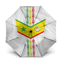 Custom Senegal Football Umbrella Tricolor Traditional Patterns Sporty Style - Wonder Print Shop