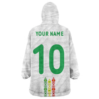 Custom Senegal Football Wearable Blanket Hoodie Tricolor Traditional Patterns Sporty Style - Wonder Print Shop