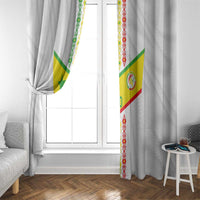 Custom Senegal Football Window Curtain Tricolor Traditional Patterns Sporty Style - Wonder Print Shop